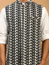 Men Black Chikankari Embroidered Pure Cotton Nehru Jacket